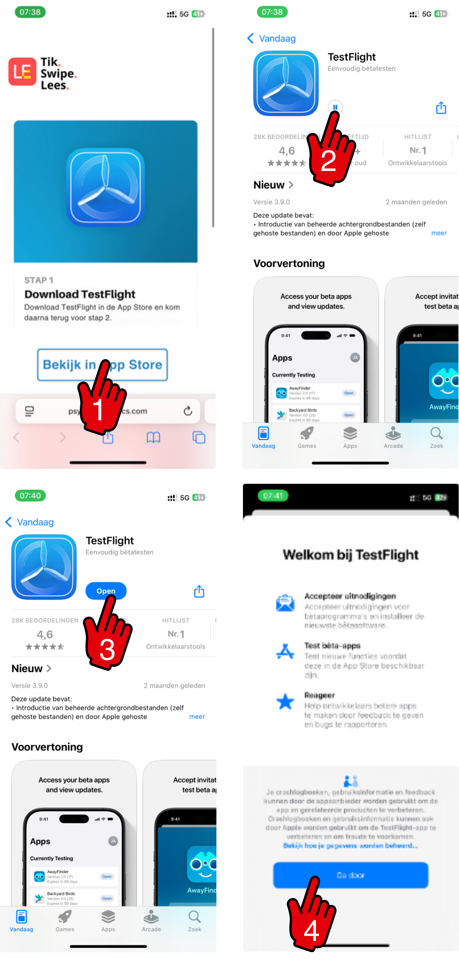 Extra installatie-instructies voor TestFlight